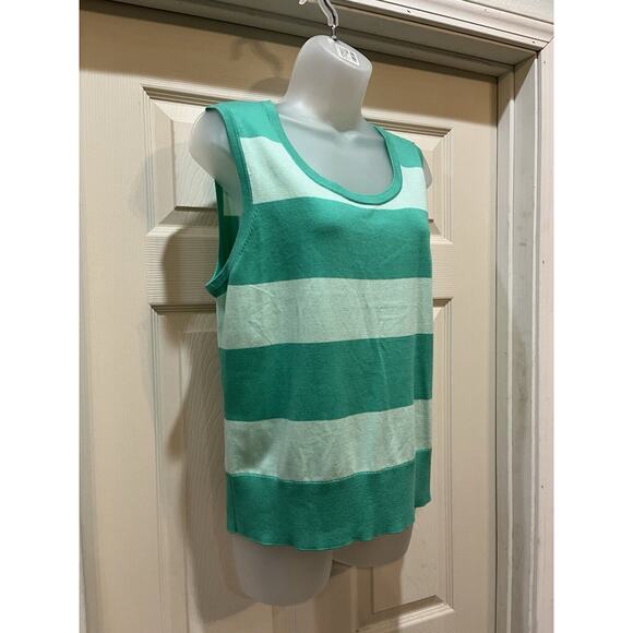 Talbots Charming Shell Two Tone Stripe Size L - Picture 3 of 6